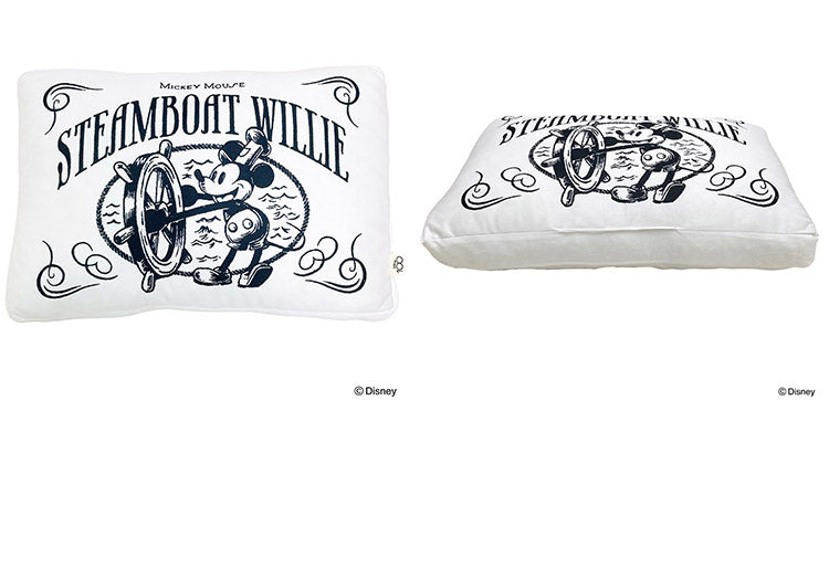 ディズニー 100周年デザイン マチ付き枕 蒸気船ウィリー ミッキーマウス まくら ピロー クッション 大人用 子供用 兼用 D100 Disney(代引不可)