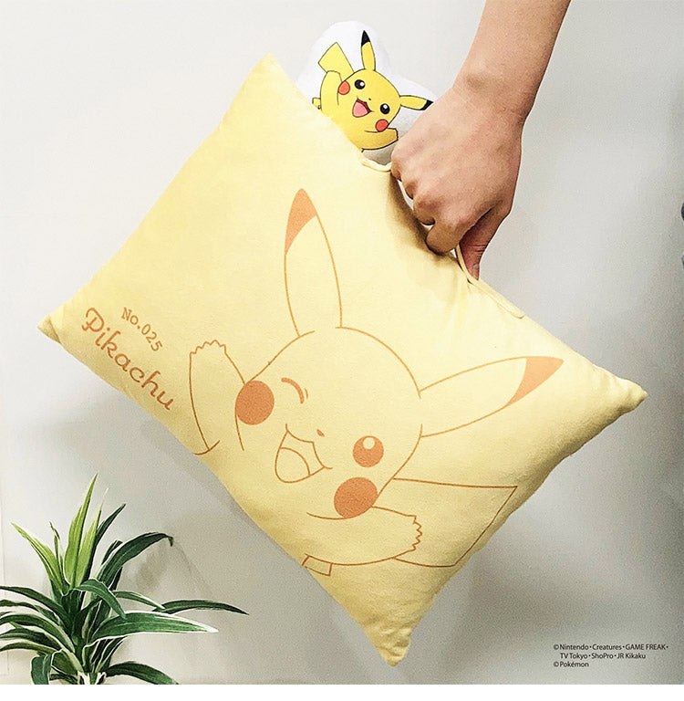 ポケモン マスコット付きまくら ピカチュウ イーブイ カビゴン ニンフィア 枕 取っ手付き 持ち手付き ポケットモンスター キャラクター 可愛い かわいい 男の子 女の子 子供 子ども プレゼント ギフト(代引不可)