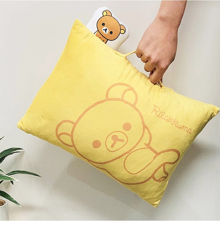 リラックマ マスコット付きまくら 枕 取っ手付き 持ち手付き キャラクター 可愛い かわいい 男の子 女の子 子供 子ども プレゼント ギフト サンエックス(代引不可)