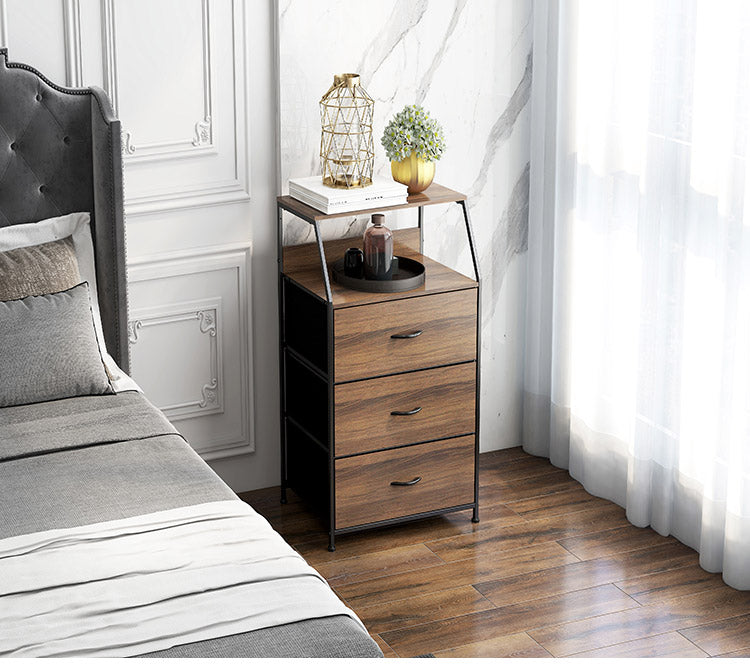 インテリアチェスト 幅44cm 3段 スリムチェスト スチール ラック 棚 引き出し収納 リビング収納 衣類収納 本棚 シェルフ 棚付き チェスト 北欧 シンプル おしゃれ(代引不可)