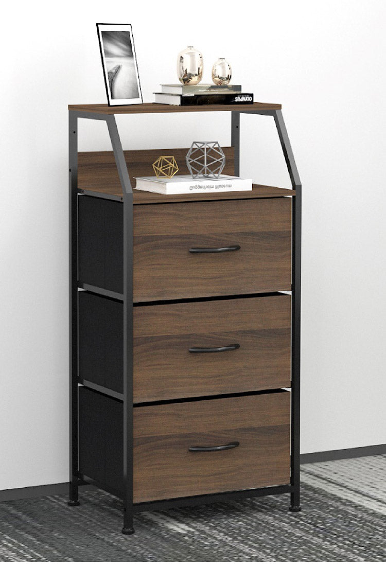 インテリアチェスト 幅44cm 3段 スリムチェスト スチール ラック 棚 引き出し収納 リビング収納 衣類収納 本棚 シェルフ 棚付き チェスト 北欧 シンプル おしゃれ(代引不可)