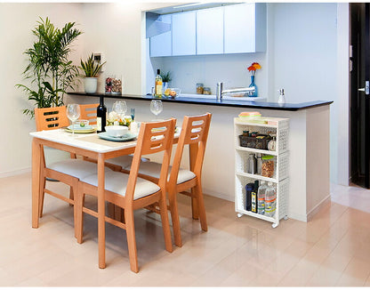 サンコープラスチック ラコンハーフ 浅深型 3個組 キャスター付き 収納 スリム ブラウン ホワイト(代引不可)