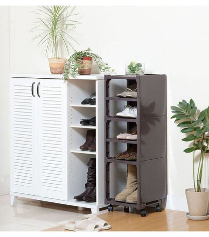 靴棚 カクストレージ シューズ6足収納ラック ベージュ ブラウン 上着 作業用 おしゃれ 機能性 工事 DIY メンズ レディース 兼用(代引不可)