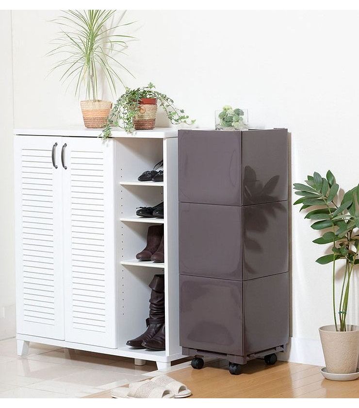 靴棚 カクストレージ シューズ6足収納ラック ベージュ ブラウン 上着 作業用 おしゃれ 機能性 工事 DIY メンズ レディース 兼用(代引不可)