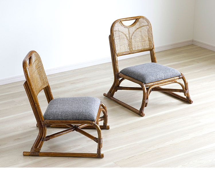 天然籐 和座敷チェア 2脚セット スタッキング可能 ラタン チェア 高座椅子 座椅子 スタッキングチェア 会席 法事 法要 介護 和室 椅子 いす イス(代引不可)