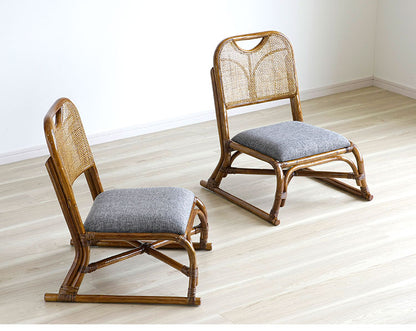 天然籐 和座敷チェア 2脚セット スタッキング可能 ラタン チェア 高座椅子 座椅子 スタッキングチェア 会席 法事 法要 介護 和室 椅子 いす イス(代引不可)