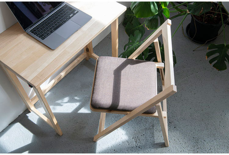 2脚セット 天然木 収納式 折りたたみチェア ゆったり座面 ダイニングチェア 折り畳み チェア 椅子 イス フォールディングチェア スリム 来客用 リモートワーク 在宅勤務(代引不可)