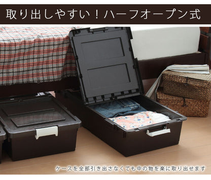 日本製 ベッド下 収納ケース ベッド下収納 収納 収納箱 収納ボック キャスター付き 2個組(代引不可)
