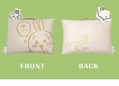 ちいかわ クッション枕 ちいかわ ハチワレ うさぎ モモンガ かわいい 28×39cm 取っ手付き ふわふわ まくら クッション マスコット プレゼント(代引不可)
