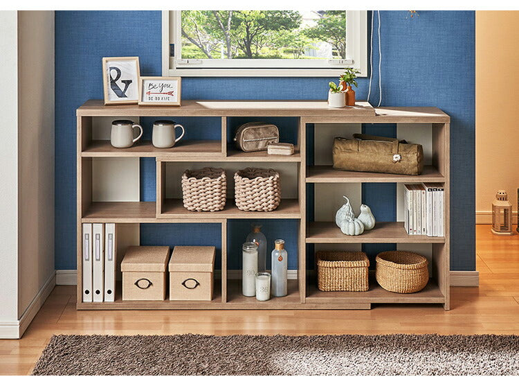 日本製 カウンター下収納 ECラック 伸縮式 幅118~155cm 奥行29.5cm スライド式 伸縮ラック ツートン カウンター下 収納ボード 棚 ラック ディスプレイ 木製 国産 シンプル 北欧 モダン おしゃれ(代引不可)