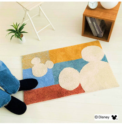 ディズニー 玄関マット 85×55cm ミッキー モノトーン マルチカラー 玄関 室内 ラグマット インテリアマット おしゃれ かわいい 可愛い キャラクター 北欧 シンプル(代引不可)