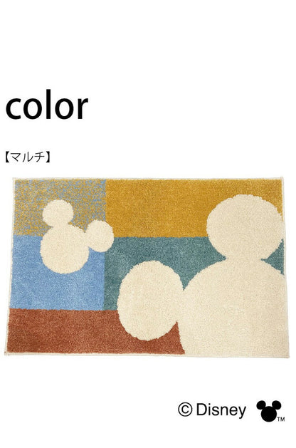 ディズニー 玄関マット 85×55cm ミッキー モノトーン マルチカラー 玄関 室内 ラグマット インテリアマット おしゃれ かわいい 可愛い キャラクター 北欧 シンプル(代引不可)