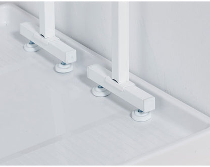 設置場所を選ばない 突っ張り ランドリーラック 幅55cm ロータイプ 高さ135~208cm 棚板2枚 突っ張り つっぱり ランドリー 洗濯機ラック 棚 ラック ランドリー収納(代引不可)