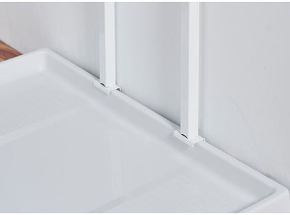 設置場所を選ばない 突っ張り ランドリーラック 幅55cm ロータイプ 高さ135~208cm 棚板2枚 突っ張り つっぱり ランドリー 洗濯機ラック 棚 ラック ランドリー収納(代引不可)