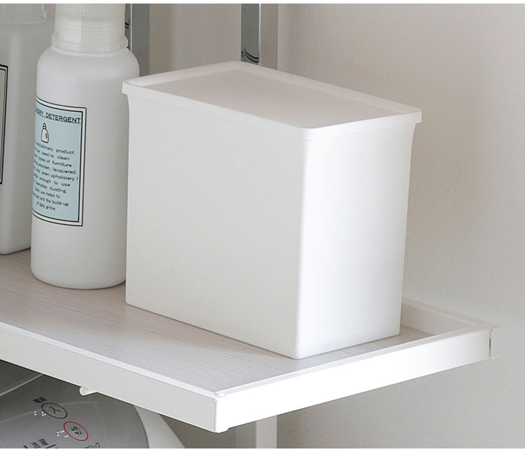 突っ張り ランドリーラック 幅58cm ハイタイプ 高さ210~263cm ハンガーバー付き 防水パン対応 棚板リバーシブル 突っ張り つっぱり ランドリー 洗濯機ラック 棚 ラック ランドリー収納(代引不可)