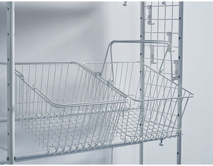 ランドリーラック 伸縮式 幅59~87 置き型 取り外しできるバスケット2個付き カゴ付き 脚段差対応 防水パン対応 洗濯機ラック ランドリー 棚 ラック ランドリー収納(代引不可)