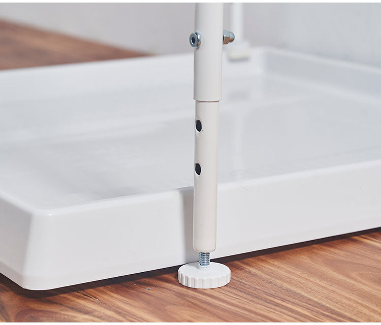 ランドリーラック 伸縮式 幅59~87 置き型 取り外しできるバスケット2個付き カゴ付き 脚段差対応 防水パン対応 洗濯機ラック ランドリー 棚 ラック ランドリー収納(代引不可)