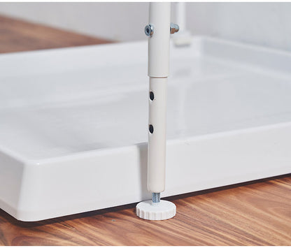 ランドリーラック 伸縮式 幅59~87 置き型 取り外しできるバスケット2個付き カゴ付き 脚段差対応 防水パン対応 洗濯機ラック ランドリー 棚 ラック ランドリー収納(代引不可)