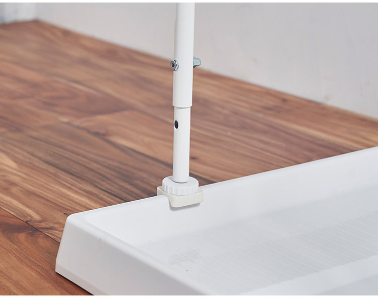 ランドリーラック 伸縮式 幅59~87 置き型 棚板2枚付き ハンガーバー付き 脚段差対応 防水パン対応 洗濯機ラック ランドリー 棚 ラック ランドリー収納(代引不可)