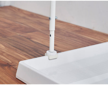 ランドリーラック 伸縮式 幅59~87 置き型 棚板2枚付き ハンガーバー付き 脚段差対応 防水パン対応 洗濯機ラック ランドリー 棚 ラック ランドリー収納(代引不可)