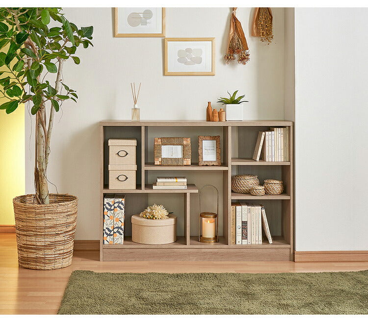 日本製 デザインシェルフ シェルラ 幅118.3 高さ85.1cm ワイドタイプ ツートン 書棚 本棚 シェルフ 収納ラック ディスプレイ収納 ディスプレイラック 木製 国産 シンプル 北欧 モダン おしゃれ(代引不可)