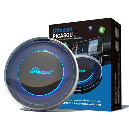 【正規代理店】Ottocast オットキャストCarPlay AI Box アダプター Picasou 2 android 10.0モデルyoutube Netflix Amazon Prime 純正 有線 CarPlay 車両 ワイヤレス PCS40(代引不可)