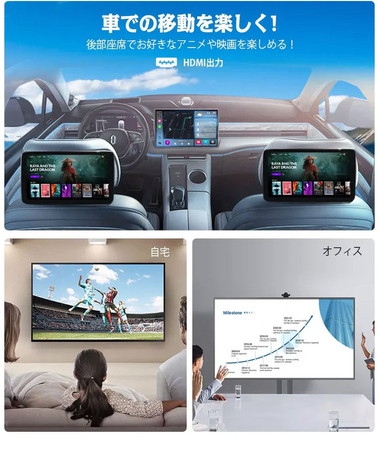 【正規代理店】Ottocast オットキャスト PICASOU 2 Pro ピカソウ 2 プロ PCS35 CarPlay AI Box HDMI入力&出力 Android Auto GPS内蔵 画面二分割表示可能(代引不可)