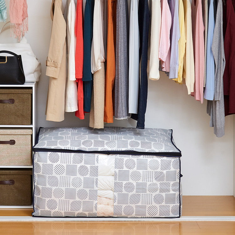 布団 収納袋 こたつ布団 収納ケース 北欧柄 窓付き 不織布 収納 保管 押入れ クローゼット 布団収納ケース 布団収納(代引不可)
