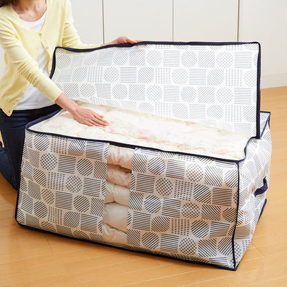 布団 収納袋 こたつ布団 収納ケース 北欧柄 窓付き 不織布 収納 保管 押入れ クローゼット 布団収納ケース 布団収納(代引不可)