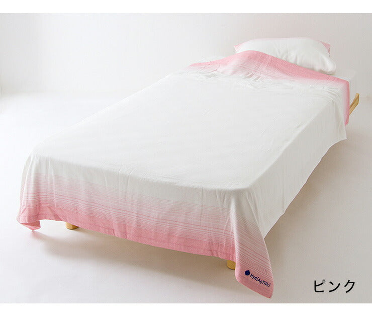 タオルケット シングル 花粉を水に変える グラデボーダー+2 ハイドロ銀チタン 綿100％ 日本製 洗える 花粉 ホコリ ニオイ 細菌 ウィルス 水に変える タオル 肌掛け おしゃれ ブランケット