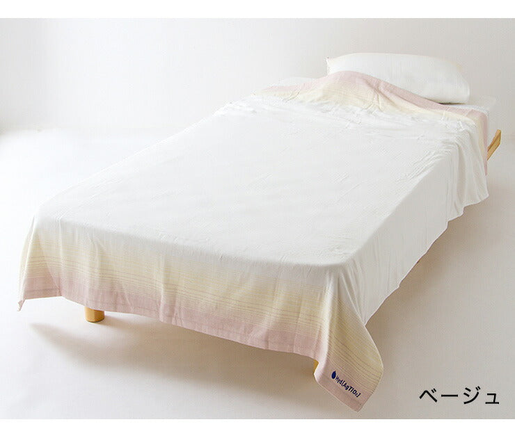 タオルケット シングル 花粉を水に変える グラデボーダー+2 ハイドロ銀チタン 綿100％ 日本製 洗える 花粉 ホコリ ニオイ 細菌 ウィルス 水に変える タオル 肌掛け おしゃれ ブランケット