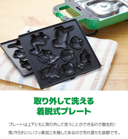 ベビーカステラメーカー 恐竜 着脱式 クックトイ サンドメーカー お菓子 カステラ ホームパーティー 子供 省スペース
