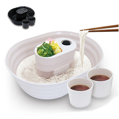 流しそうめん器 卓上 そうめん 乾電池式 薬味皿 蕎麦 蕎麦猪口セット 流れる そうめん