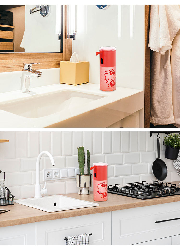 サンリオ オートソープディスペンサー 残量が分かる半透明 自動 ノータッチ 衛生的 泡 ハンドソープ 電池式 350ml ピーナッツ・クラブ SL05SR-001CN