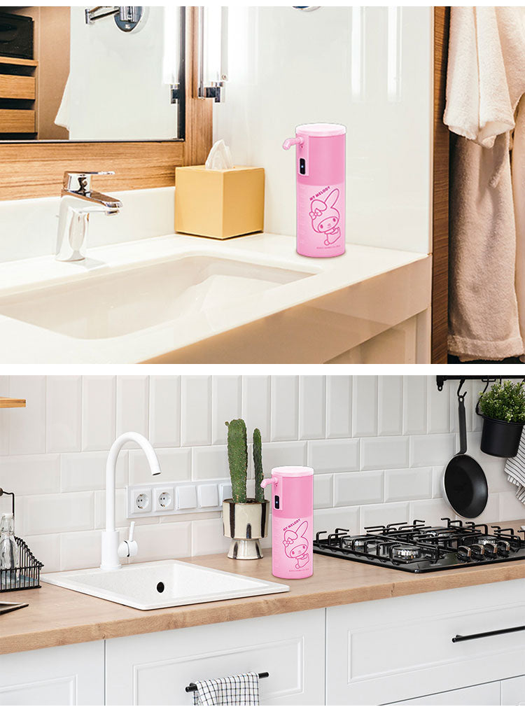 サンリオ オートソープディスペンサー 残量が分かる半透明 自動 ノータッチ 衛生的 泡 ハンドソープ 電池式 350ml ピーナッツ・クラブ SL05SR-001CN