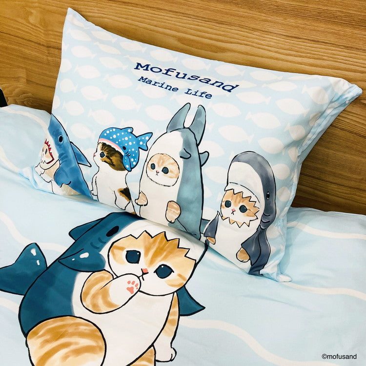 mofusand 布団カバー 2点セット 掛け布団カバー 枕カバー シングルロング 43×63cm 150×210cm キャラクター かわいい 可愛い ぢゅの もふさんど(代引不可)