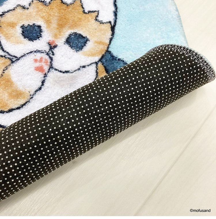 mofusand インテリアマット サメにゃん ダイカットマット 小さめサイズ 玄関マット キッチンマット チェアマット チェアパッド キャラクター かわいい 可愛い もふさんど モフサンド(代引不可)
