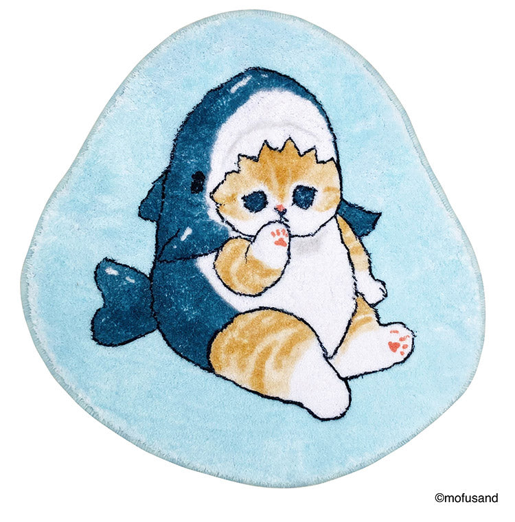 mofusand インテリアマット サメにゃん ダイカットマット 小さめサイズ 玄関マット キッチンマット チェアマット チェアパッド キャラクター かわいい 可愛い もふさんど モフサンド(代引不可)