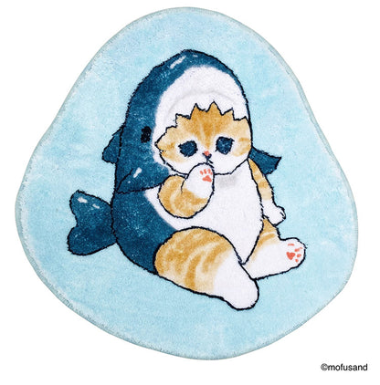 mofusand インテリアマット サメにゃん ダイカットマット 小さめサイズ 玄関マット キッチンマット チェアマット チェアパッド キャラクター かわいい 可愛い もふさんど モフサンド(代引不可)