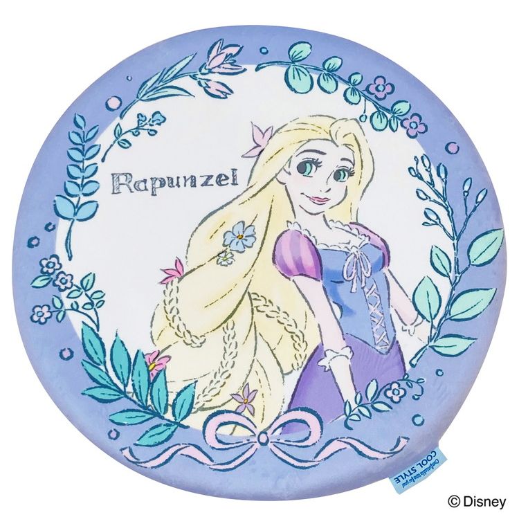 冷感シートクッション ラプンツェル 円形 クッション マイクロ生地 ふんわり 通年使用可 接触冷感シリーズ ディズニー かわいい おしゃれ プレゼント ギフト 座布団(代引不可)