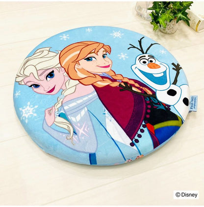 冷感シートクッション アナと雪の女王 円形 クッション マイクロ生地 ふんわり 通年使用可 接触冷感シリーズ ディズニー かわいい おしゃれ プレゼント ギフト 座布団 アナ エルサ オラフ(代引不可)