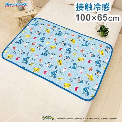 ちょこっと敷パッド ポケモン 敷きパッド 100×65cm 滑り止め加工 接触冷感シリーズ pokemon かっこいい おしゃれ プレゼント ギフト ごろ寝 お昼寝 マット ピカチュウ(代引不可)