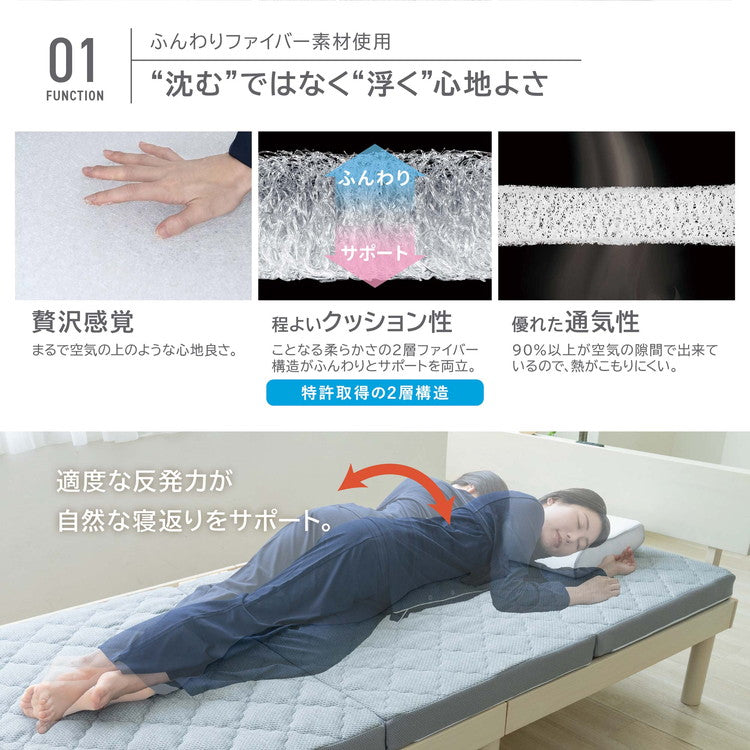 空気の上で眠るマットレス Air Sleep Mattress 空気の上で眠るマットレス まるで雲(空気)の上で浮いているかのような独特な寝心地 交通気&高弾力3D樹脂ファイバー素材 丸洗いOK リバーシブル(代引不可)