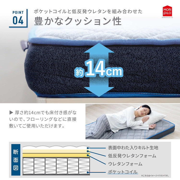 Carpediem カルペディエム 収納しやすい 三つ折り コイルスプリングマットレス S ウレタン ウレタンフォーム コイルマットレス スプリング シングル(代引不可)