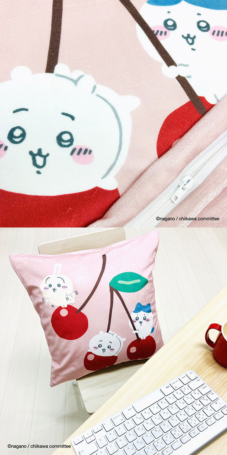 ちいかわ クッションカバー 45×45cm ちいかわ ハチワレ うさぎ モモンガ かわいい 可愛い フルーツ デザイン 果物 柄 カバー単品 プレゼント(代引不可)