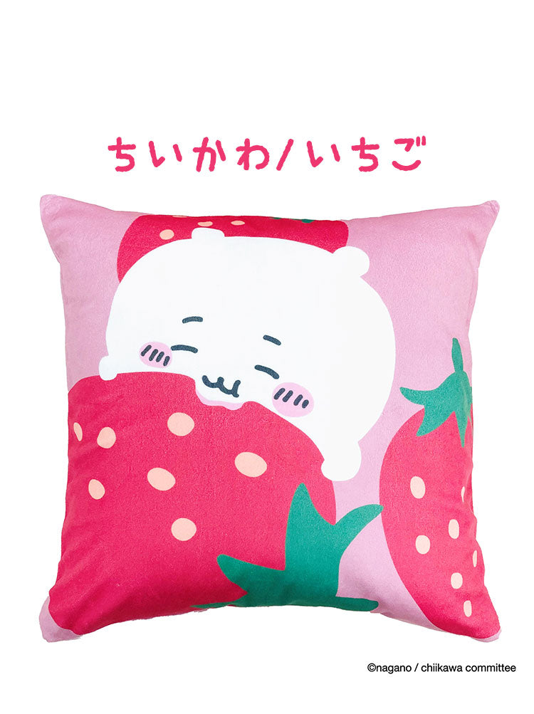 ちいかわ クッションカバー 45×45cm ちいかわ ハチワレ うさぎ モモンガ かわいい 可愛い フルーツ デザイン 果物 柄 カバー単品 プレゼント(代引不可)