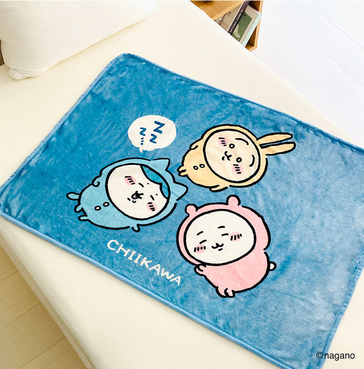 ちいかわ ひざ掛け ブランケット 70×100cm 郎 ちいかわ ハチワレ うさぎ ラーメン「郎」 毛布 ふわふわ フランネル 防寒 肌掛け ひざかけ かわいい 可愛い キャラクター