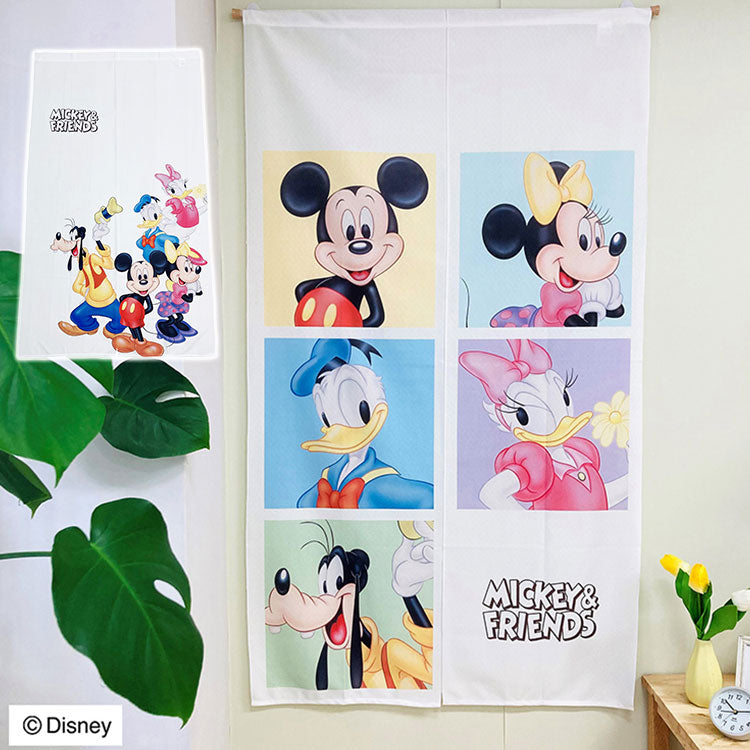 ディズニー のれん レトロ ミッキー&フレンズ ブロック キャラクター Disney ミッキー ミニー ドナルド デイジー グーフィー(代引不可)