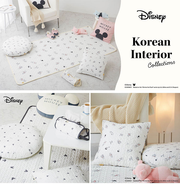 ディズニー クッションカバー 45×45cm イブル 韓国インテリア ミッキーマウス プーさん 洗える ファスナー式 可愛い かわいい キャラクター Disney(代引不可)