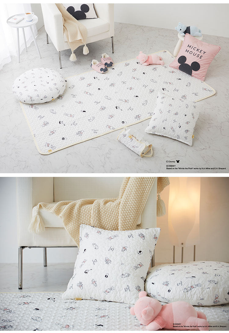 ディズニー クッションカバー 45×45cm イブル 韓国インテリア ミッキーマウス プーさん 洗える ファスナー式 可愛い かわいい キャラクター Disney(代引不可)